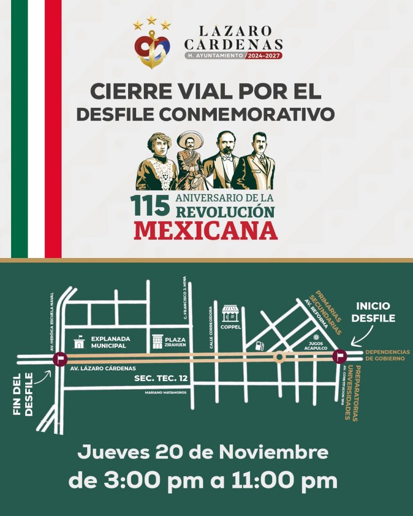 Mañana, desfile por el 115 Aniversario de la Revolución Mexicana