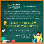 Gobierno de Francisco Suazo invita a celebrar hoy Día del Maestro en La Unión